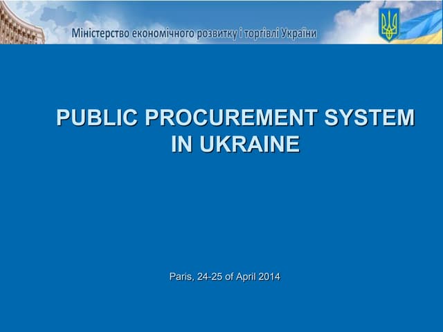 12 Public Procurement System in Ukraine_English