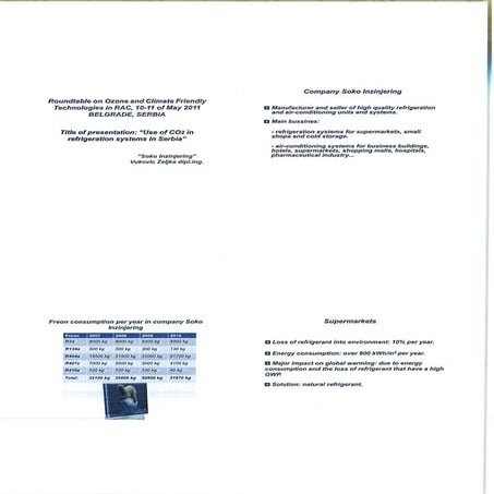 Use of carbon dioxide in refrigeration systems in serbia