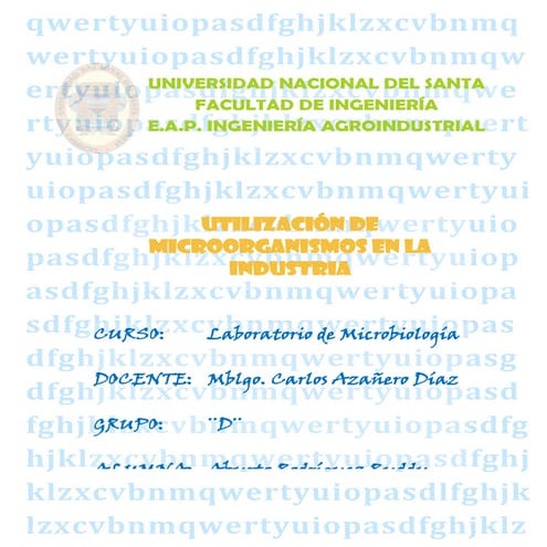 12 utilización de microorganismos en la industria | DOCX