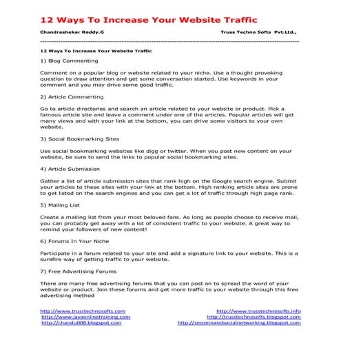 12 ways to increase your website traffic