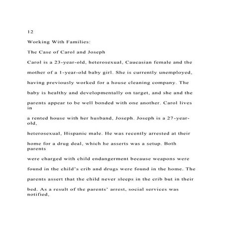12Working With FamiliesThe Case of Carol and JosephCa.docx