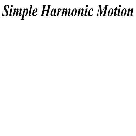 12 X1 T07 02 Simple Harmonic Motion