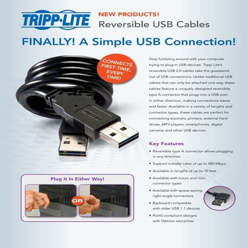 Reversible USB Cables from Tripp Lite