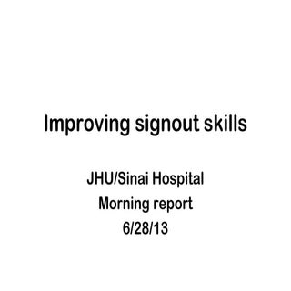 Morning report 6/28/13: Handoffs