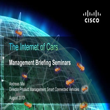 Internet of Cars, Andreas Mai, Cisco Systems