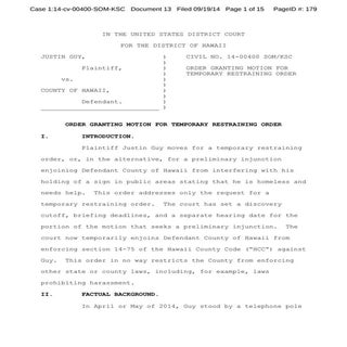 13 0 order granting tro