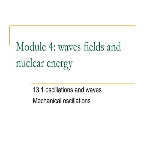13.1. Mechanical Oscillations
