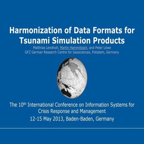 Harmonization of Data Formats for Tsunami Simulation Products