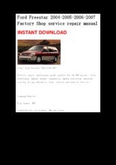 2005 ford freestyle owners manual pdf