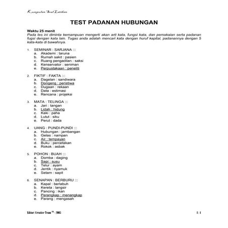 13. tes padanan hubungan
