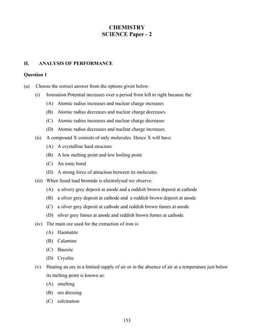Chemistry equations for ICSE Class 10 | PDF