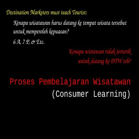13. Perilaku Wisatawan - Consumer Learning