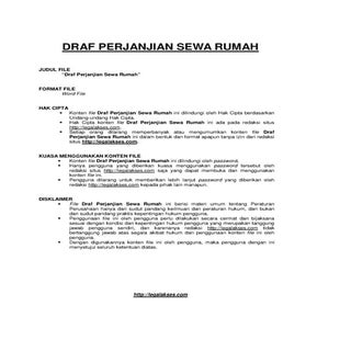 perjanjian sewa rumah