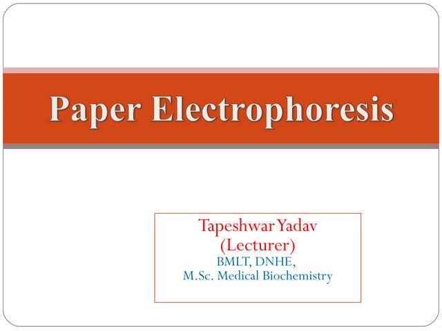 Paper electrophoresis