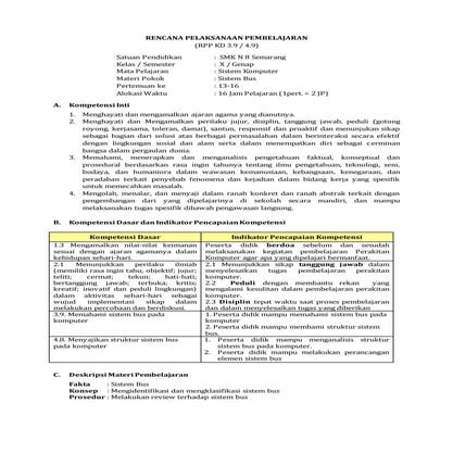 RPP KD 3.9/4.9 Sistem Komputer X TKJ SMK