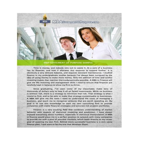 Sample SoP for MBA Application Sample