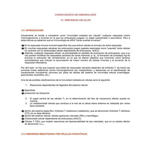 13.  inmunidad celular