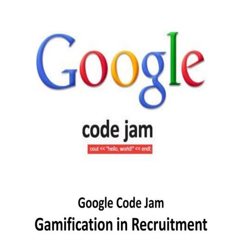 Google code jam   Gamification in Recruitment - Manu Melwin Joy