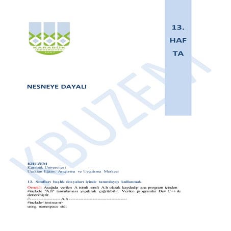 13.  sınıfları başlık dosyaları