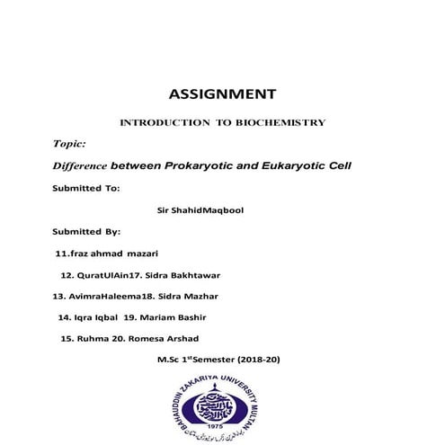 difference between prokaryotes and eukaryotes | DOCX