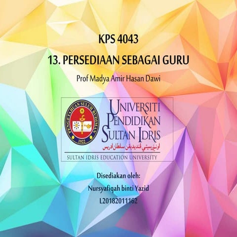 13. Persediaan Sebagai Guru