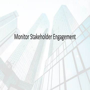 13.4 Monitor Stakeholder Engagement