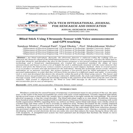 Blind Stick Using Ultrasonic Sensor with Voice announcement and GPS tracking