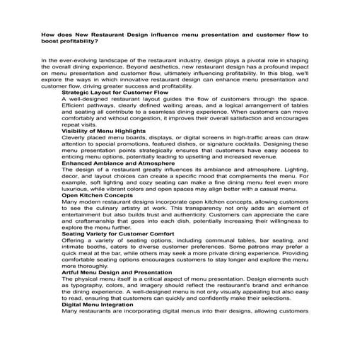 new restaurant design | PDF