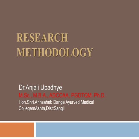 Introduction to RESEARCH Methodology