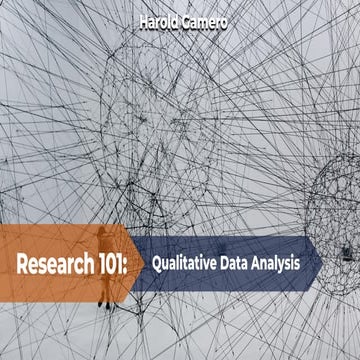 Research 101: Qualitative Data Analysis.