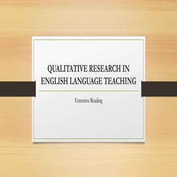Qualitative Research materials in teaching learning