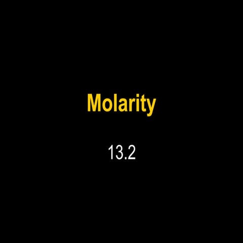 Molarity vs Molality