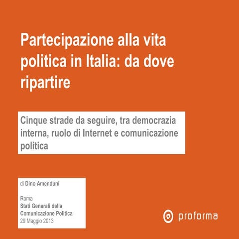 Partecipazione alla vita politica in Italia: da dove ripartire