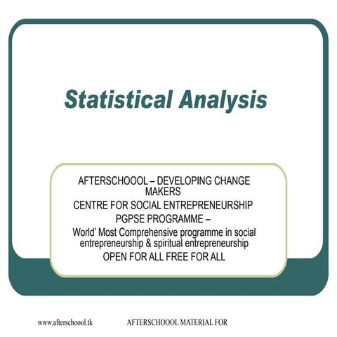 Statistics For Business Management 11 October