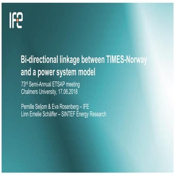 Bi-directional linkage of TIMES-Norway and a power system model