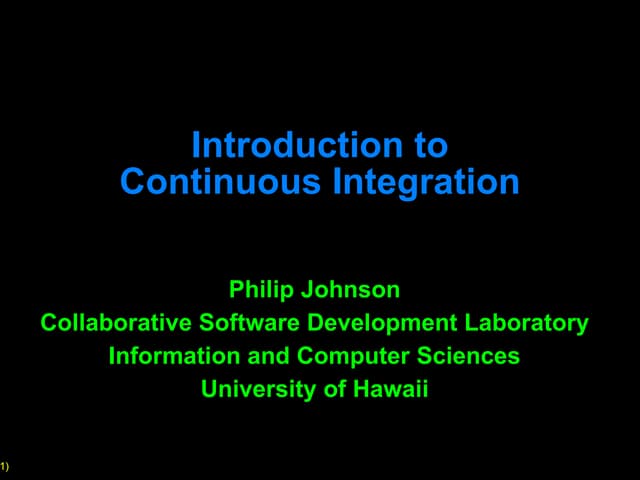 Introduction to continuous integration