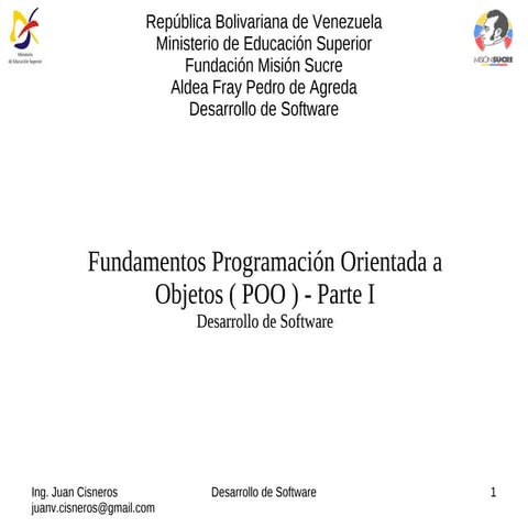 Desarrollo de Software fundamentos POO 1era Parte subido JHS
