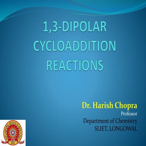 1,3 dipolar cycloaddition Reactions