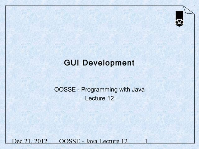 13 gui development