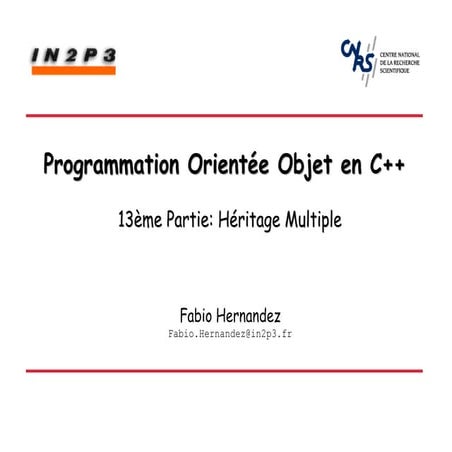 Partie 13: Héritage Multiple — Programmation orientée objet en C++