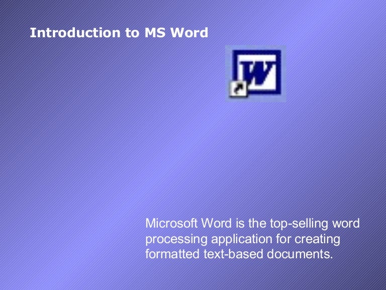 06 Intro to MS Word