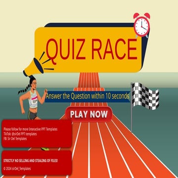 QUIZ RACE 3 INTERACTIVE POWER POINT PRESENTATION | PPTX