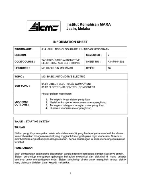 13. starter motor