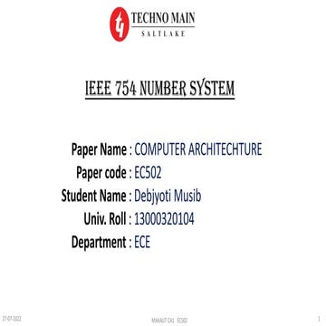 IEEE 754 NUMBER SYSTEM