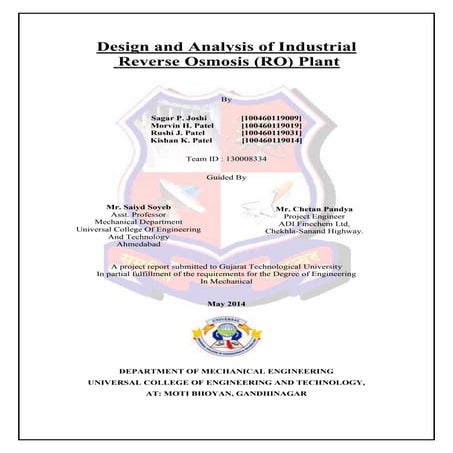 Reverse osmosis Process with Modified V-SEP technology