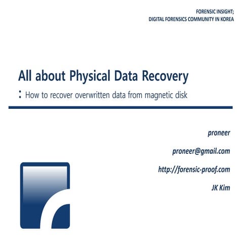 (130119) #fitalk   all about physical data recovery