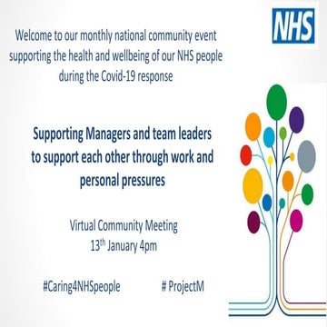 #Caring4NHSPeople - virtual wellbeing session 13 January 2021
