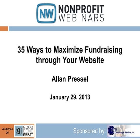 35 Ways to Maximize Fundraising through Your Website