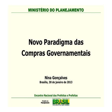 Novo Paradigma das Compras Governamentais