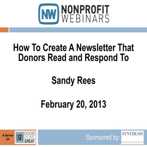 How To Create A Newsletter That Donors Read and Respond To